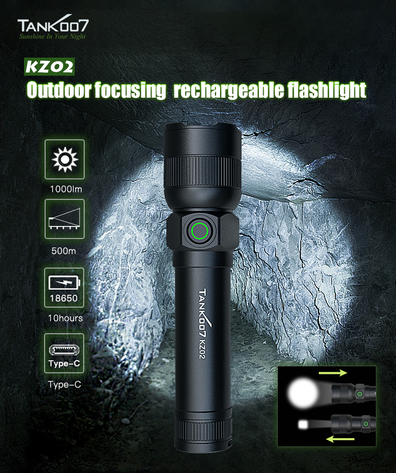 Rechargeable 18650 LED Flashlight