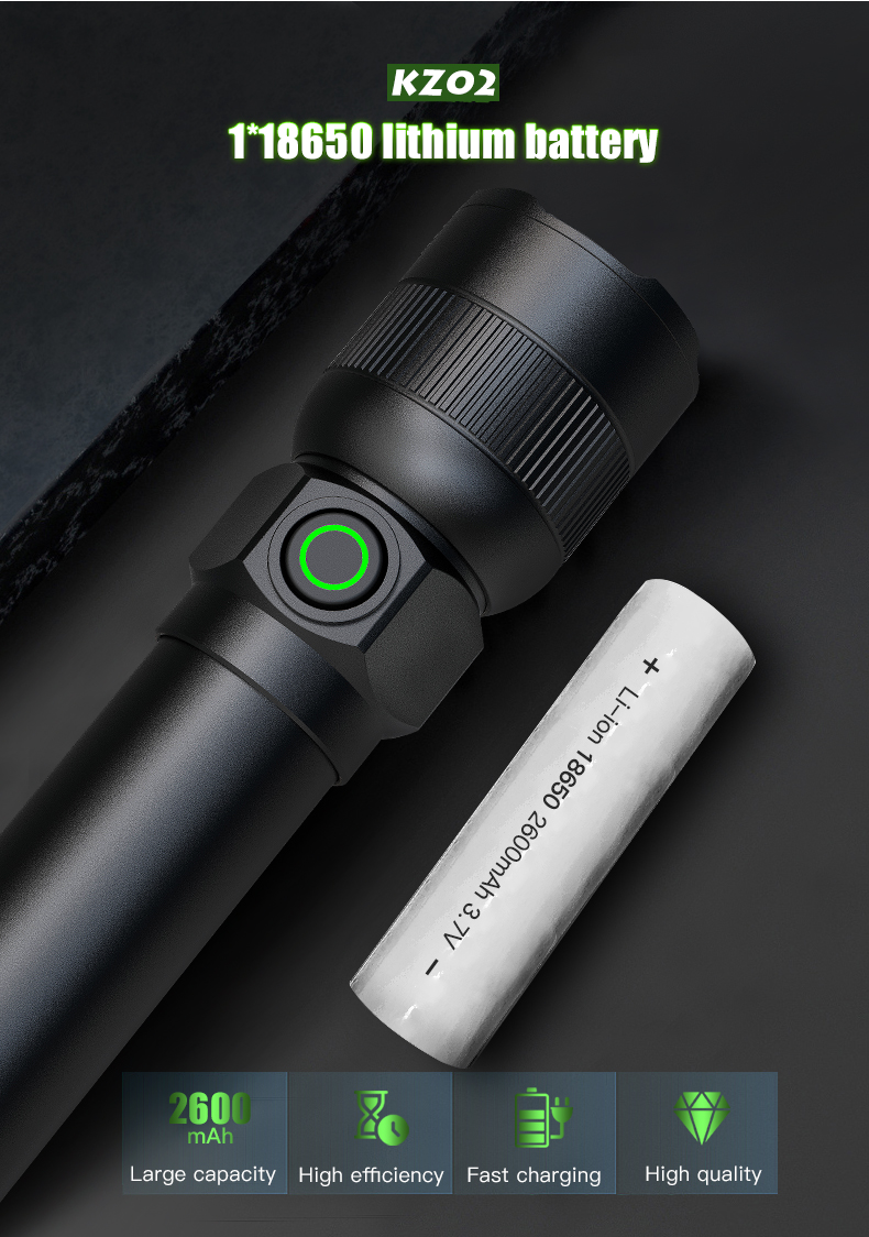 Rechargeable 18650 LED Flashlight