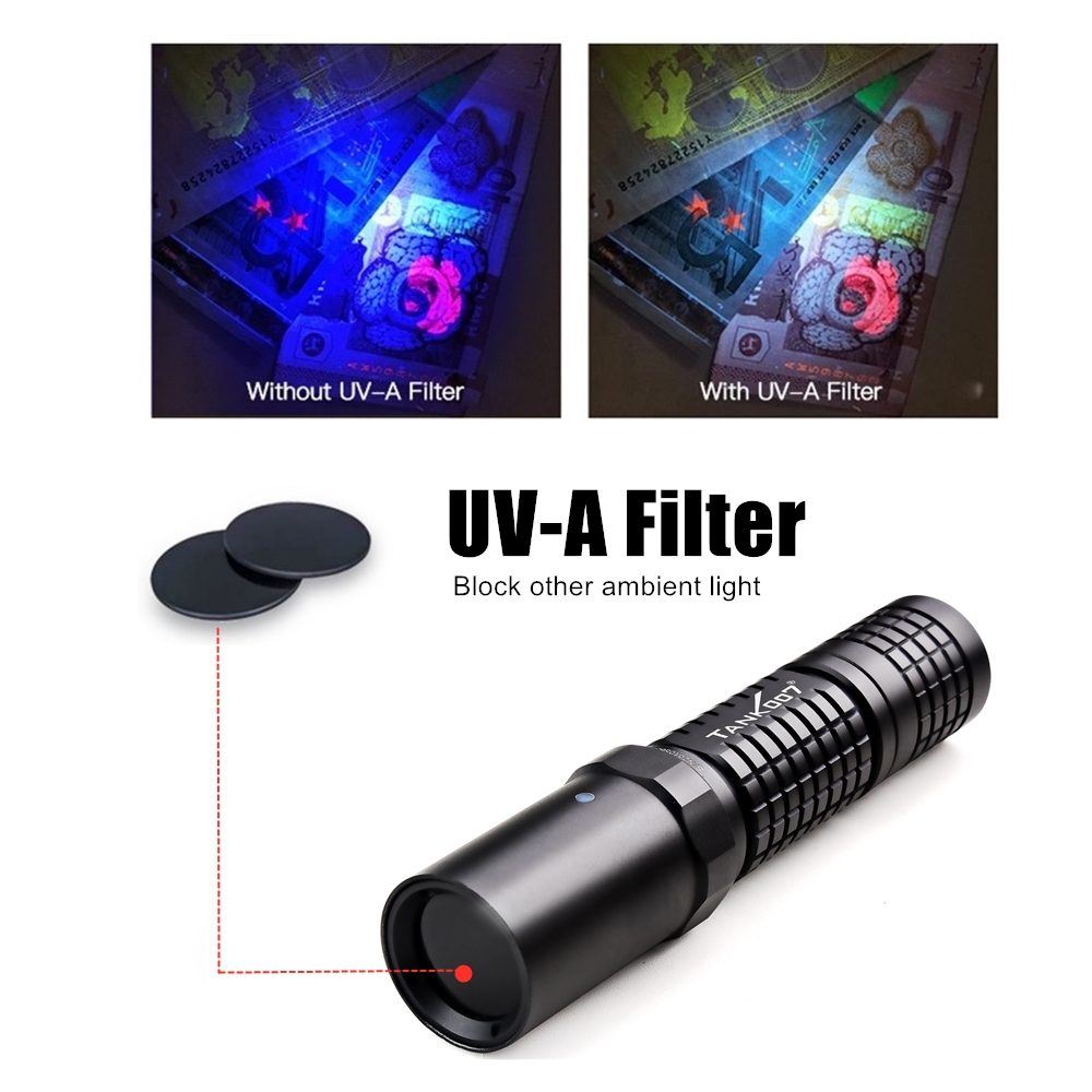 Tank007 UV-L03C Rechargeable 365nm UV Flashlight 